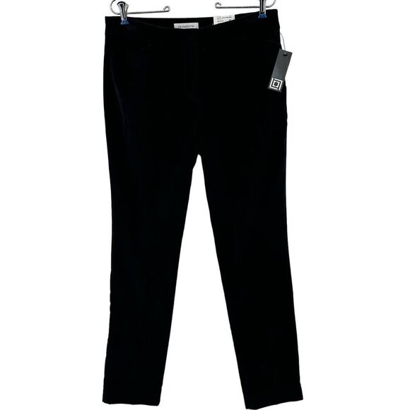 Liz Claiborne Black Deco Ankle Pants Womens Size 6 Stretch NWT Flat Front - Picture 1 of 7